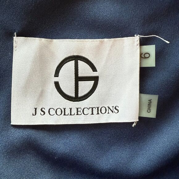 NWT JS Collections Women's Laney Soutache Yoke Gown in Navy Size 6 - Picture 11 of 16